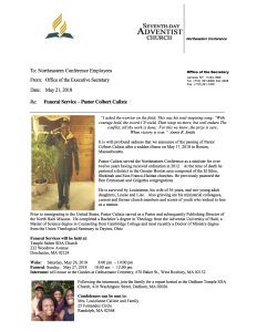 Funeral Service Announcement Colbert Calixte