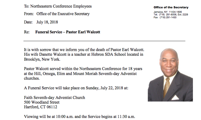 Pastor Earl Walcott