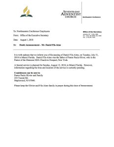 Death Announcement Daniel Fils Aime2c father of Pastor Paula Olivier