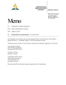 Funeral Service Yvonne Flowers