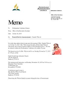 Death Announcement Danette Walcott