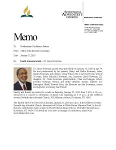 Funeral Service Dr James Bowman