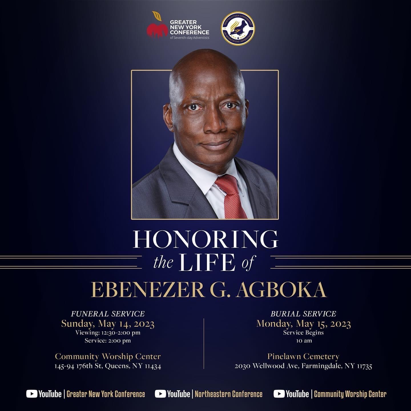 Funeral information for Elder Agboka