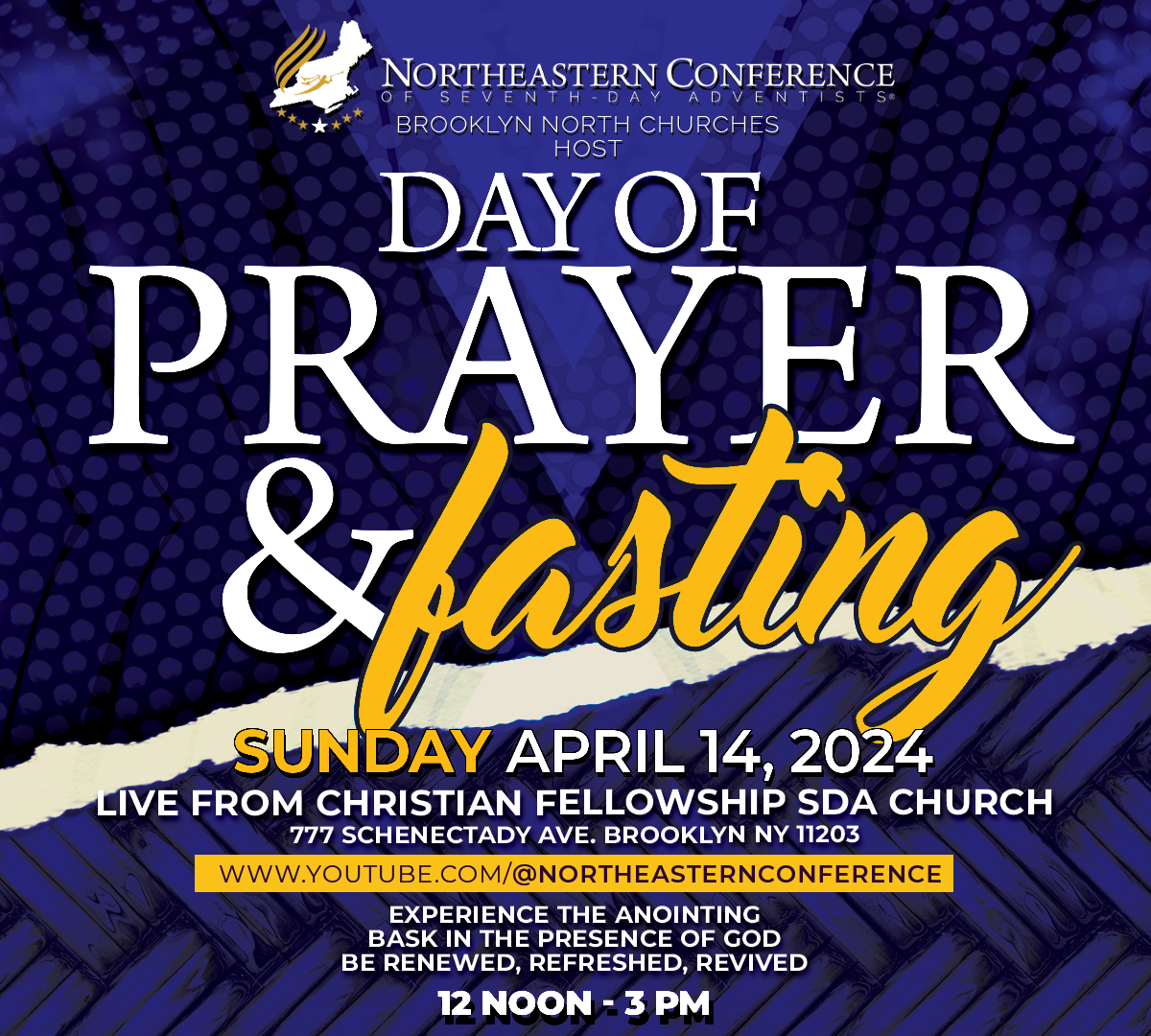 Day of Prayer & Fasting Service IN PERSON at Christian Fellowship